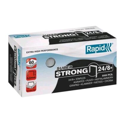 RAPID PUNTI METALLICI SUPER STRONG 24/8+ MM CONFEZIONE 5.000 PUNTI