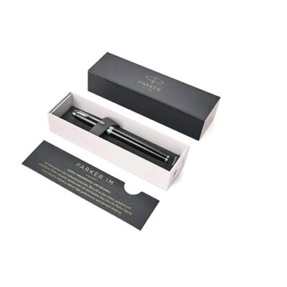 PARKER IM PENNA ROLLER INCHIOSTRO NERO PUNTA FINE IN SCATOLA REGALO COLORE NERO/SILVER