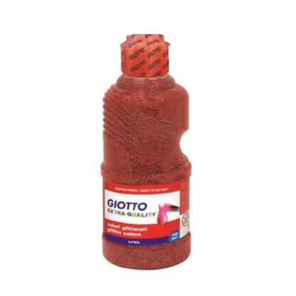 GIOTTO TEMPERA FLACONE DA 250ML COLORE ROSSO GLITTER LAVABILE