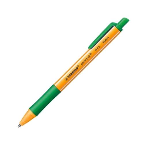 STABILO POINTBALL PENNA A SFERA A SCATTO PUNTA CONICA 0.5mm COLORE VERDE CONF 10 Pz.