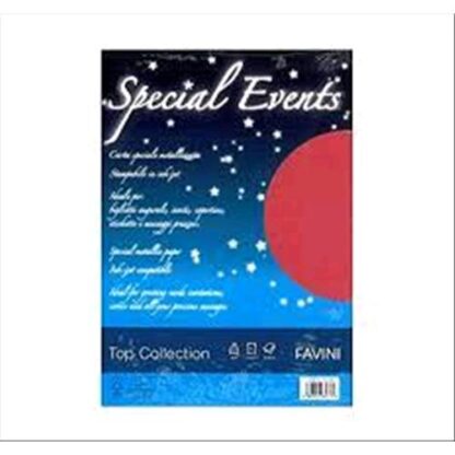 CARTOTECNICA FAVINI SPECIAL EVENTS 20 FOGLI 120 GR A4 COLORE ROSSO