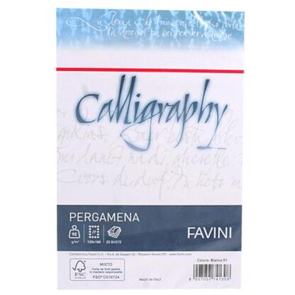 CARTOTECNICA FAVINI PERGAMENA 25 BUSTE 12X18 90 GR COLORE BIANCO