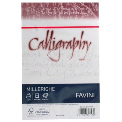 CARTOTECNICA FAVINI MILLERIGHE 25 BUSTE 12X18 100 GR COLORE BIANCO