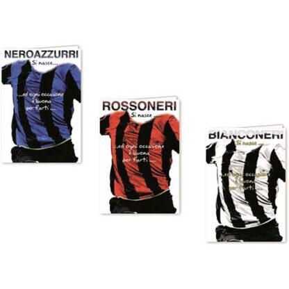 FLORIO BIGLIETTI AUGURI SUPER CALCIO 11.5X17 COLORI ASSORTI CONF 12 Pz.