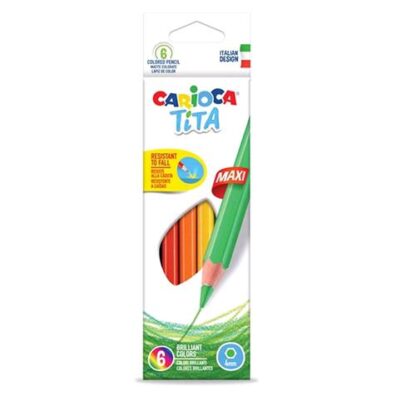 CARIOCA TITA MAXI MATITE COLORATE COLORI ASSORTITI CONF 6 Pz.