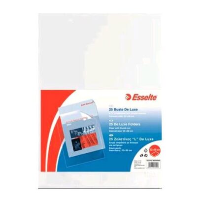 ESSELTE DELUXE BUSTE A L IN PP ANTIRIFLESSO CM 22X30 A4 TRAPARENTE CONF 25 Pz.