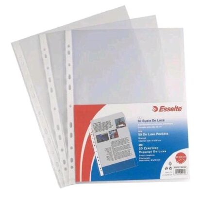 ESSELTE OFFICE BUSTE CON FORATURA IN PP ANTIRIFLESSO CM 22X30 A4 TRASPARENTE CONF 50 Pz.