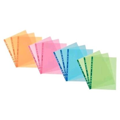 FAVORIT ART AZZURRO BUSTE CON FORATURA UNIVERSALE IN PP CM 22X30 A4 TRASPARENTE COLORATO AZZURRO CONF 25 Pz.