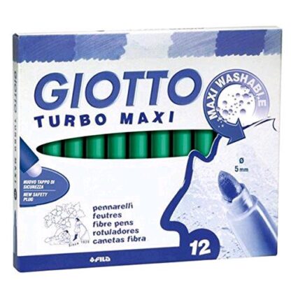 GIOTTO TURBOMAXI PENNARELLI PUNTA LARGA VERDE SCURO CONF 12 Pz.