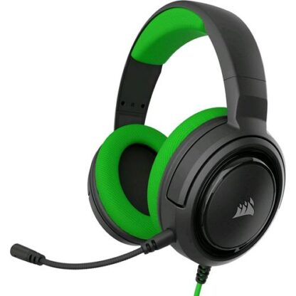 CORSAIR HS35 CUFFIE GAMNING CON MICROFONO CAVO JACK 3.5MM COLORE NERO/VERDE