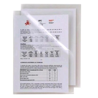 SEI ROTA POLI 150 BUSTE A L IN PP BUCCIA D'ARANCIO CM 21X29.7 A4 TRASPARENTE CONF 50 Pz.