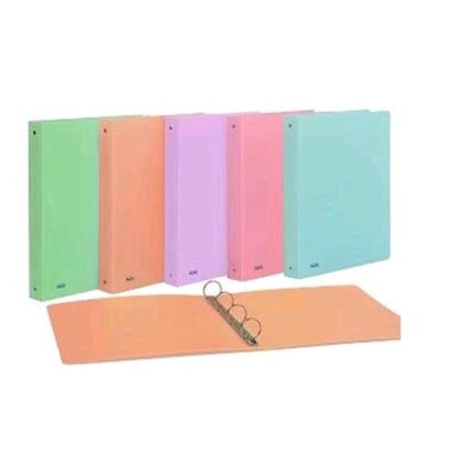 FAVORIT PASTEL RACCOGLITORI 4 ANELLI DA 30 MM IN PP CM 30X22 COLORI ASSORTITI CONF 10 PZ.