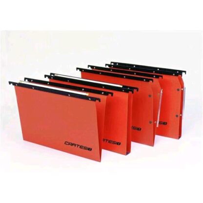 BERTESI CARTESIO PLUS CARTELLE SOSPESE PER CASSETTO IN CARTONCINO INTERASSE 390 FONDO A V COL. ARANCIO CONF 25 Pz.