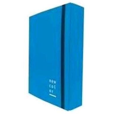 BREFIOCART NEW COLOR CARTELLE C/ELASTICO PIATTO IN CARTONCINO PLASTIFICATO 250X350MM A4 DORSO 7CM COL. BLU