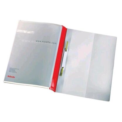ESSELTE QUOTATION FILE CARTELLE AD AGHI IN PVC 238X310MM A4 COL. ROSSO TRASPARENTE CONF 25 Pz.