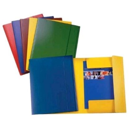 ESSELTE C42 CARTELLE 3 LEMBI C/ELASTICO IN PRESSPAN 350X250MM A4 COL. VERDE CONF 5 Pz.