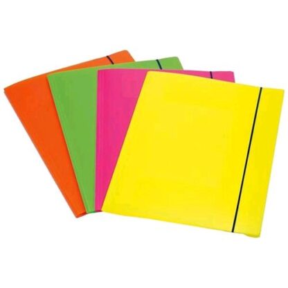 FELLOWES SHOCKING FILE CARTELLE 3 LEMBI C/ELASTICO IN PP 355X255MM COL. ASSORTITI FLUO CONF 4 Pz.