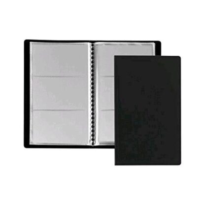 FAVORIT PORTABIGLIETTI DA VISITA IN PP 125X205MM 20 BUSTE DA TRE TASCHE 60X100MM COL. NERO