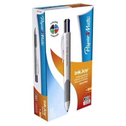 PAPERMATE INKJOY 4 PENNA A SFERA A SCATTO COL. ASSORTITI PUNTA CONICA 1mm CONF 12 Pz.