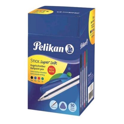 PELIKAN STICK SUPER SOFT PENNA A SFERA COL. ASSORTITI PUNTA CONICA 1mm CONF 50 Pz.