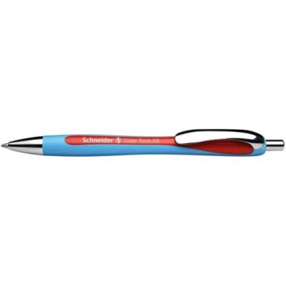 SCHNEIDER SLIDER RAVE PENNA A SFERA ROSSO PUNTA CONICA 1mm FUSTO AZZURRO CONF 5 Pz.
