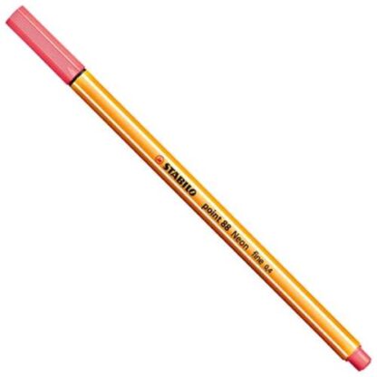STABILO FINELINER POINT 88 NEON PENNA PUNTA IN FIBRA COL. ROSSO NEON TRATTO 0.40mm CONF 10 Pz.