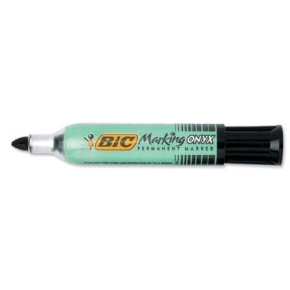 BIC MARKING ONYX 1482 MARCATORE PERMANETE NERO PUNTA TONDA 1.5mm FUSTO IN METALLO CONF 12 Pz.