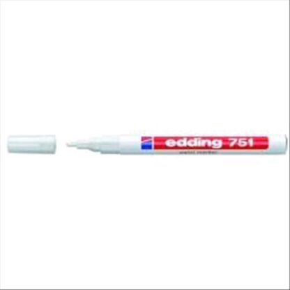 EDDING 751 MARCATORE PERMANENTE A VERNICE BIANCO PUNTA TONDA 1/2 mm CONF 10 Pz.