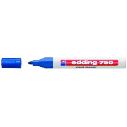 EDDING 750 MARCATORE PERMANENTE A VERNICE BLU PUNTA TONDA 2/4 mm CONF 10 Pz.
