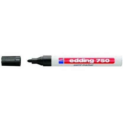 EDDING 750 MARCATORE PERMANENTE A VERNICE NERO PUNTA TONDA 2/4 mm CONF 10 Pz.