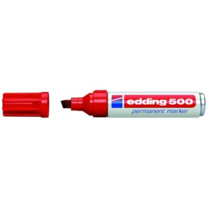 EDDING 500 MARCATORE PERMANTE ROSSO PUNTA A SCALPELLO 2/7 mm CONF 10 Pz.