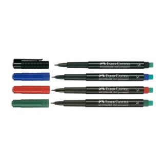 FABER CASTELL MULTIMARK MARCATORE PERMANENTE PUNTA CONICA 0.40 mm COL. ASSORTITI CONF 4 Pz.