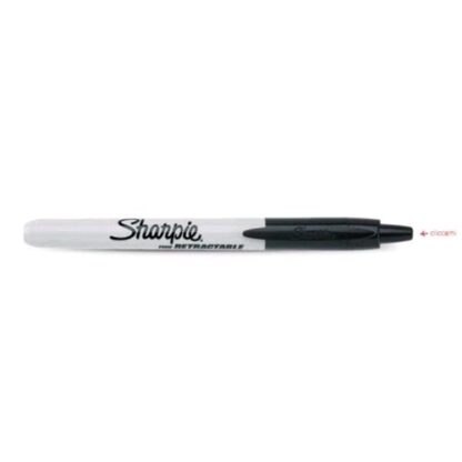 SHARPIE RETRACTABLE FINE POINT MARCATORE PERMANENTE NERO A SCATTO PUNTA TONDA 1 mm CONF 12 Pz.
