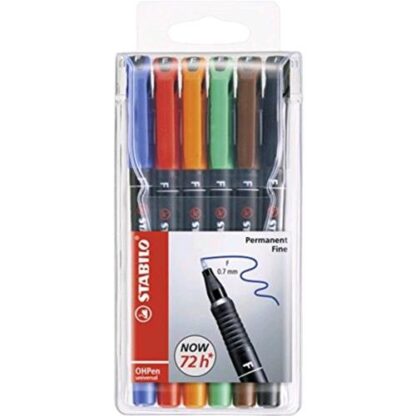 STABILO OHPEN PENNARELLO INDELEBILE PUNTA CONICA FINE COL. ASSORTITI CONF 6 Pz.
