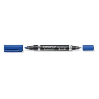 STAEDTLER LUMOCOLOR DUO MARCATORE PERMANENTE BLU DOPPIA PUNTA 0.60/1.50 CONF 10 Pz.