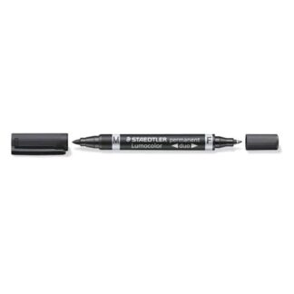 STAEDTLER LUMOCOLOR DUO MARCATORE PERMANENTE NERO DOPPIA PUNTA 0.60/1.50 CONF 10 Pz.