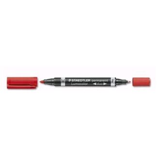STAEDTLER LUMOCOLOR DUO MARCATORE PERMANENTE ROSSO DOPPIA PUNTA 0.60/1.50 CONF 10 Pz.