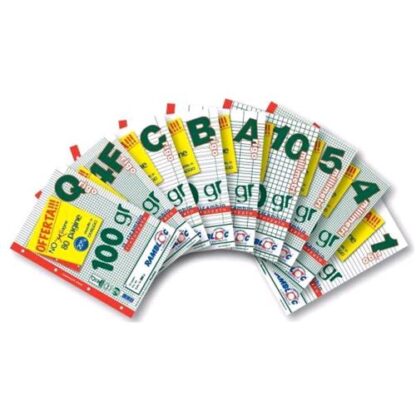 RAMBLOC RICAMBI A4 100 GR QUADRETTI 5 MM 80 FOGLI COL. BIANCO