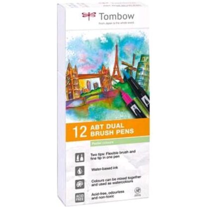 TOMBOW ABT PENNARELLI DOPPIA PUNTA COL. ASSORTITI PASTELLO CONF 12 PZ.