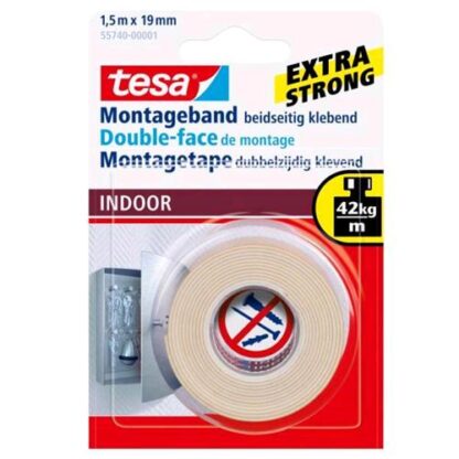 TESA NASTRO BIADESIVO PER INTERNI TRASPARENTE 19MMX1.5M