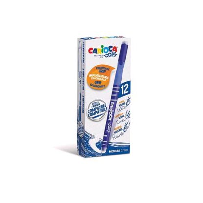 CARIOCA OOPS PENNA A SFERA CANCELLABILE INCHIOSTRO BLU PUNTA MEDIA RICARICABILE DOPPIA GOMMA CONF 12 Pz.