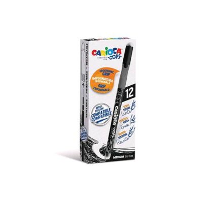 CARIOCA OOPS PENNA A SFERA CANCELLABILE INCHIOSTRO NERO PUNTA MEDIA RICARICABILE DOPPIA GOMMA CONF 12 Pz.