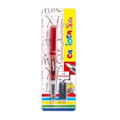 CARIOCA STILO PENNA STILOGRAFICA INCHIOSTRO BLU + 2 CARTUCCE COL. ASSORTITI