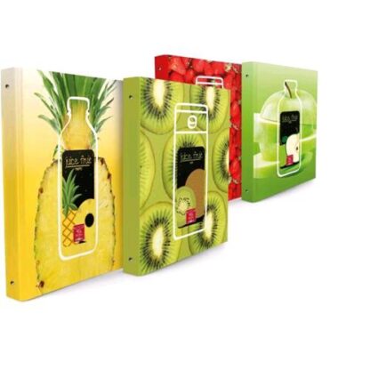 PIGNA FRUITS CARTELLA AD ANELLI 30 MM IN CARTONE CM 27X32 A4 COL. ASSORTITI CONF 5 Pz.