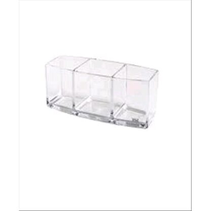 LEBEZ BICCHIERE PORTAPENNE 3 SCOMPARTI CM 15X5X5 COL.TRASPARENTE