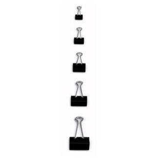 LEBEZ DOUBLE CLIPS FERMAGLI IN METALLO H 25 MM COL. NERO CONF 144 Pz.