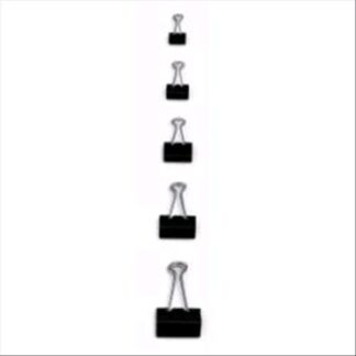 LEBEZ DOUBLE CLIPS FERMAGLI IN METALLO H 19 MM COL. GRIGIO CONF 144 Pz.