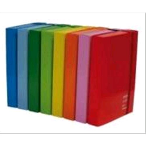 BREFIOCART NEW COLOR CARTELLA 3 LEMBI CON ELASTICO PIATTO 250X350 mm DORSO 5 CM COL. ROSA