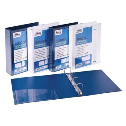 FAVORIT EUROPA RACCOGLITORE PERSONALIZZABILE 4 ANELLI DA 50 MM IN PP 295X320 MM DORSO 5 CM COL. BLU