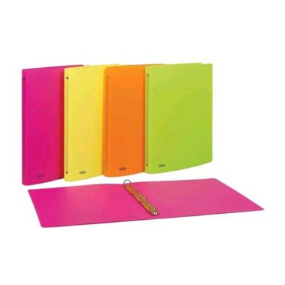 FAVORIT NEON PP RACCOGLITORE 4 ANELLI DA 15 MM IN PP 220X300 MM A4 DORSO 1.5 CM COL. GIALLO